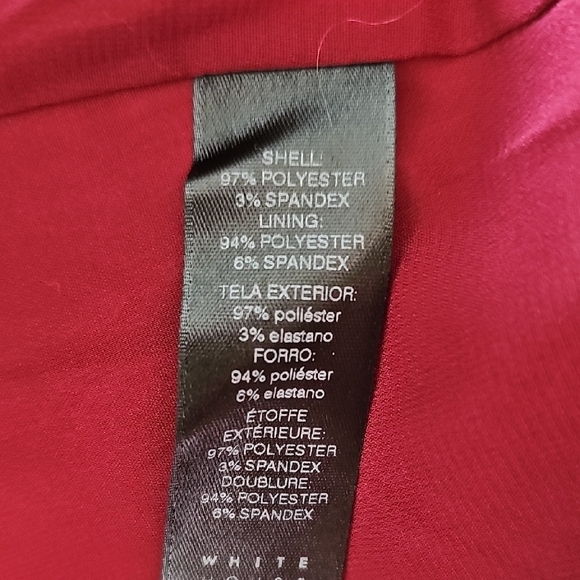 White House Black Market Burgundy and Cream Blouse - Picture 6 of 7